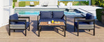 U_Style Multi-person Outdoor Iron Sofa Set with Table