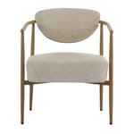 Beige PU Leather Dining Room Chair with Metal Frame