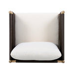 Outdoor Acacia Wood Club Chair with Diamond Rope Weave & Cushions, Light Teak