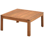 Wood Structure Outdoor Sofa Set with Gray Cushions