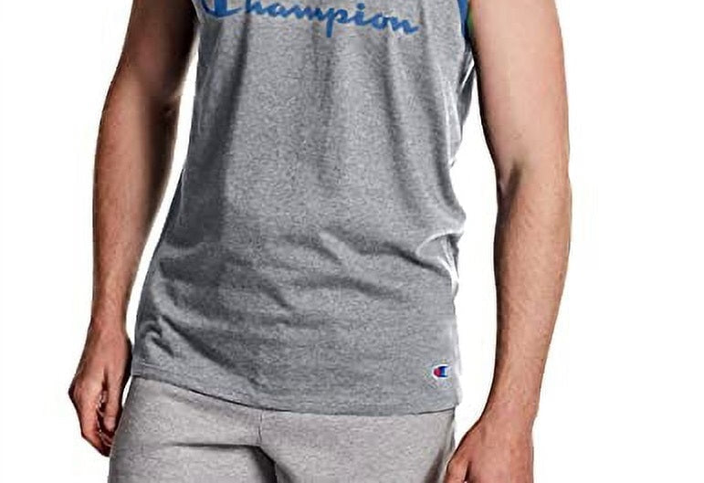 Champion Men's Graphic Ringer Tank Top Gray Size Large