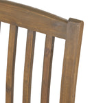 7 Pieces Acacia Wood Outdoor Dining Set with 6 Chairs and Large Table
