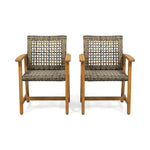 Outdoor Dining Chair Acacia Wood Frame (Set of 2)