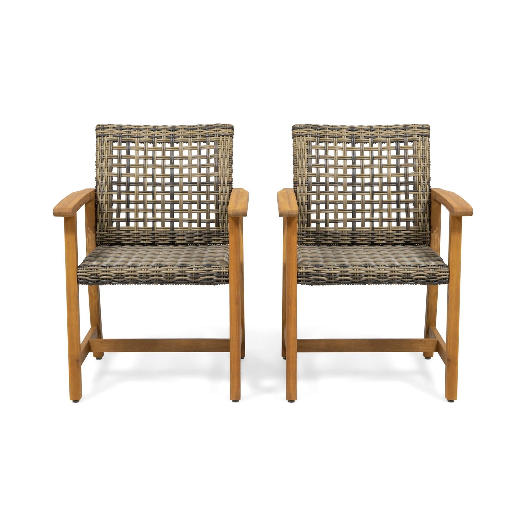 Outdoor Dining Chair Acacia Wood Frame (Set of 2)