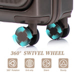 14' & 20' ABS Spinner Wheel Luggage Set with Cosmetic Case