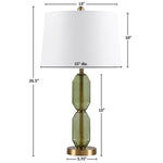 Faceted Green Glass Table Lamp