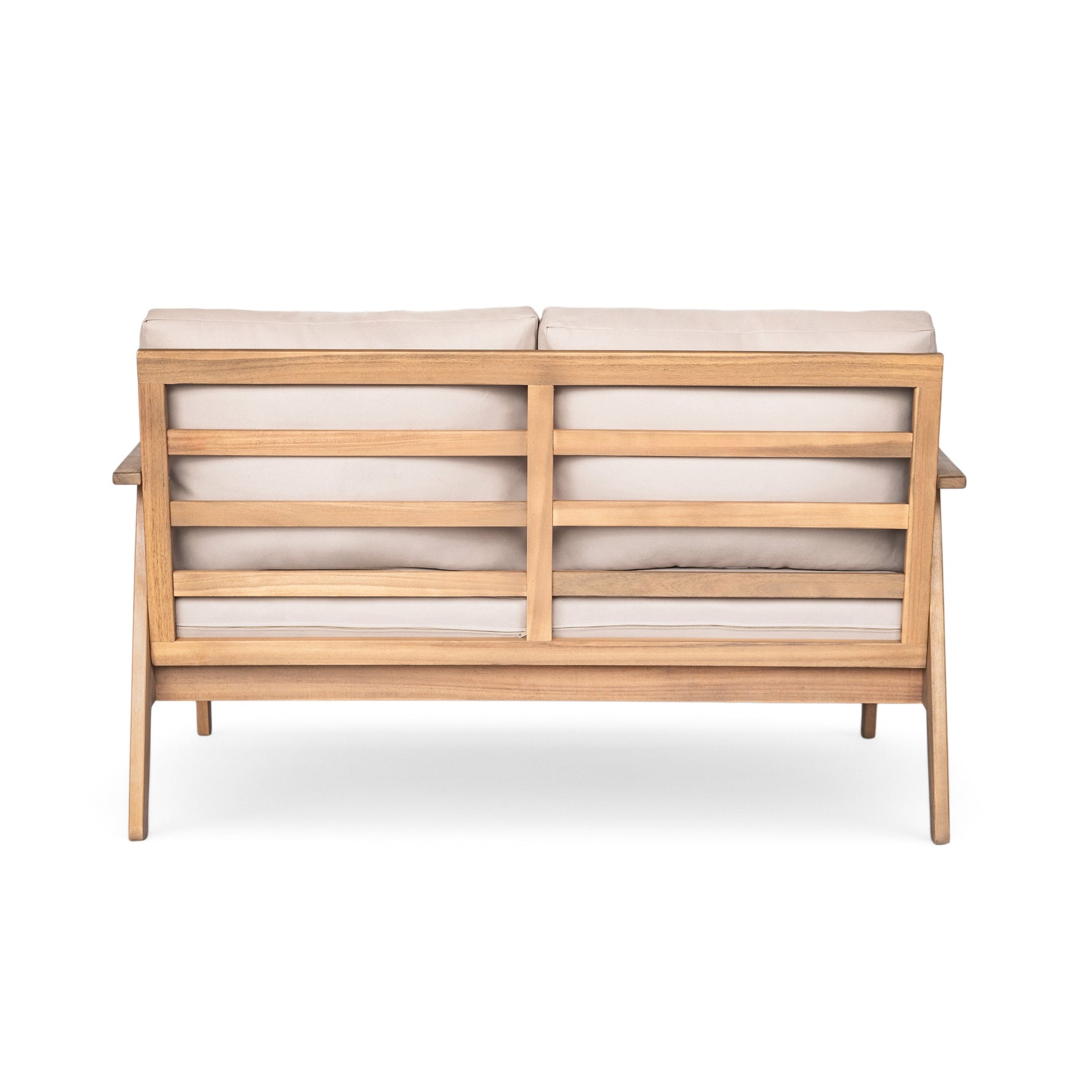 Outdoor 4pc Acacia Wood and Rope Sectional Patio Sofa Set