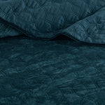 3 Piece Velvet Quilt Set Teal King/Cal King