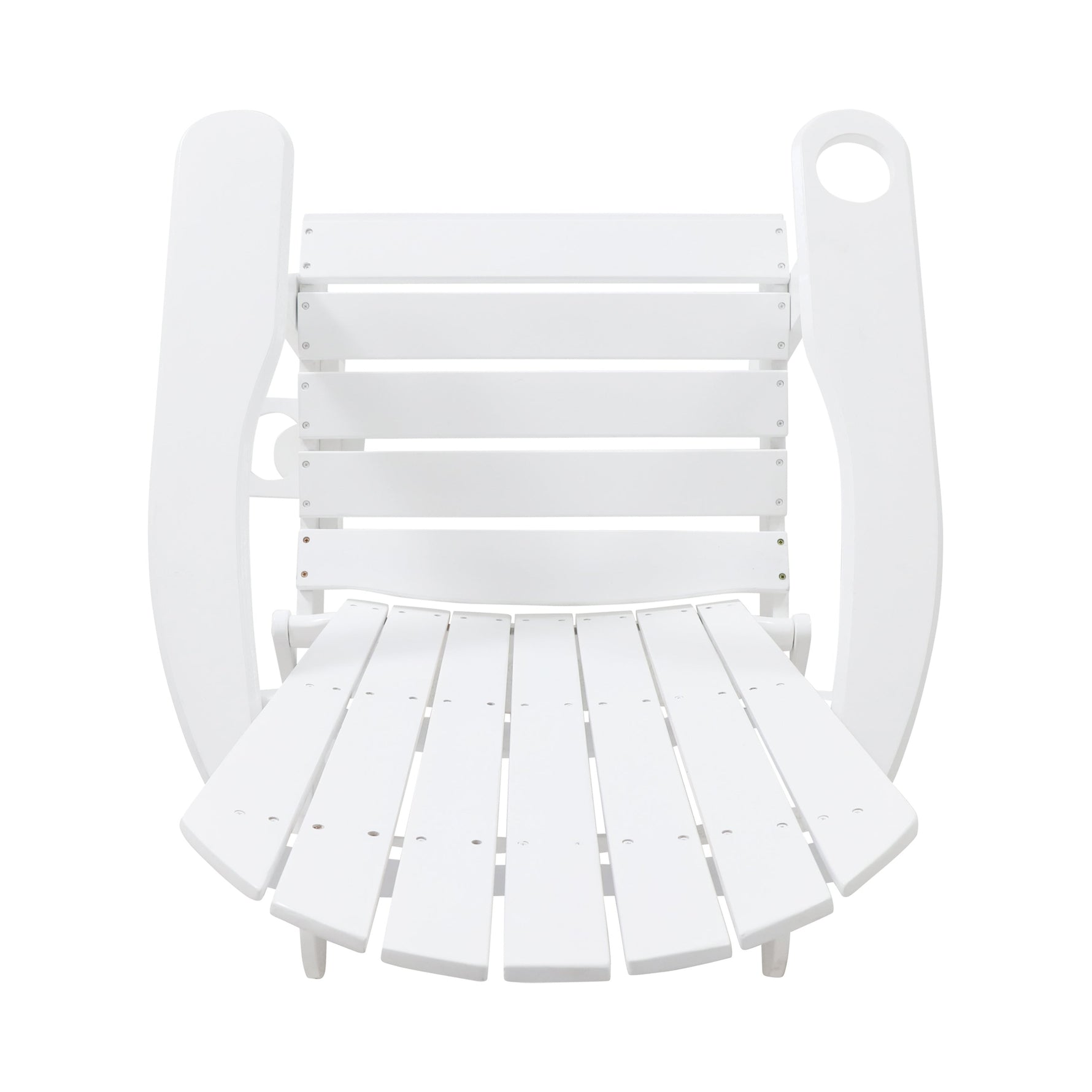 Zenithia Outdoor Foldable Adirondack Chair with 2 Cup Holders, White