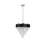 18-inch Modern Crystal Chandelier with Black Velvet Shade