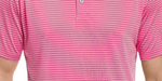 PGA TOUR Men's Single Feeder Stripe Golf Polo Pink Size Large