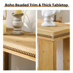 63" Boho Console Table with Storage Shelf – Rustic Farmhouse Sofa Table