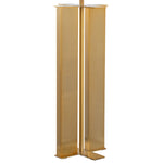 Cosmo 28" Glam Metal Table Lamp in Antique Brass and White Linen