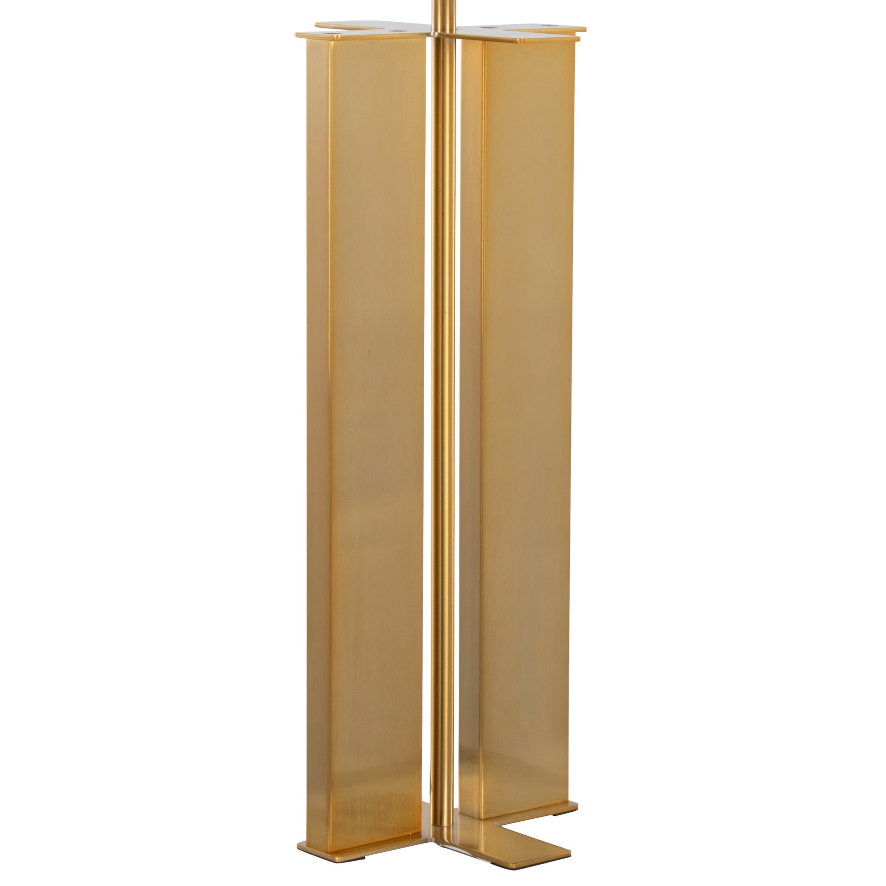 Cosmo 28" Glam Metal Table Lamp in Antique Brass and White Linen