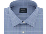 Arrow Men's Classic Fit Windowpane Dress Shirt Blue Size Medium