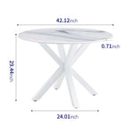 Cross Leg Dining Table With Round Top, For 4 - 6 People - White