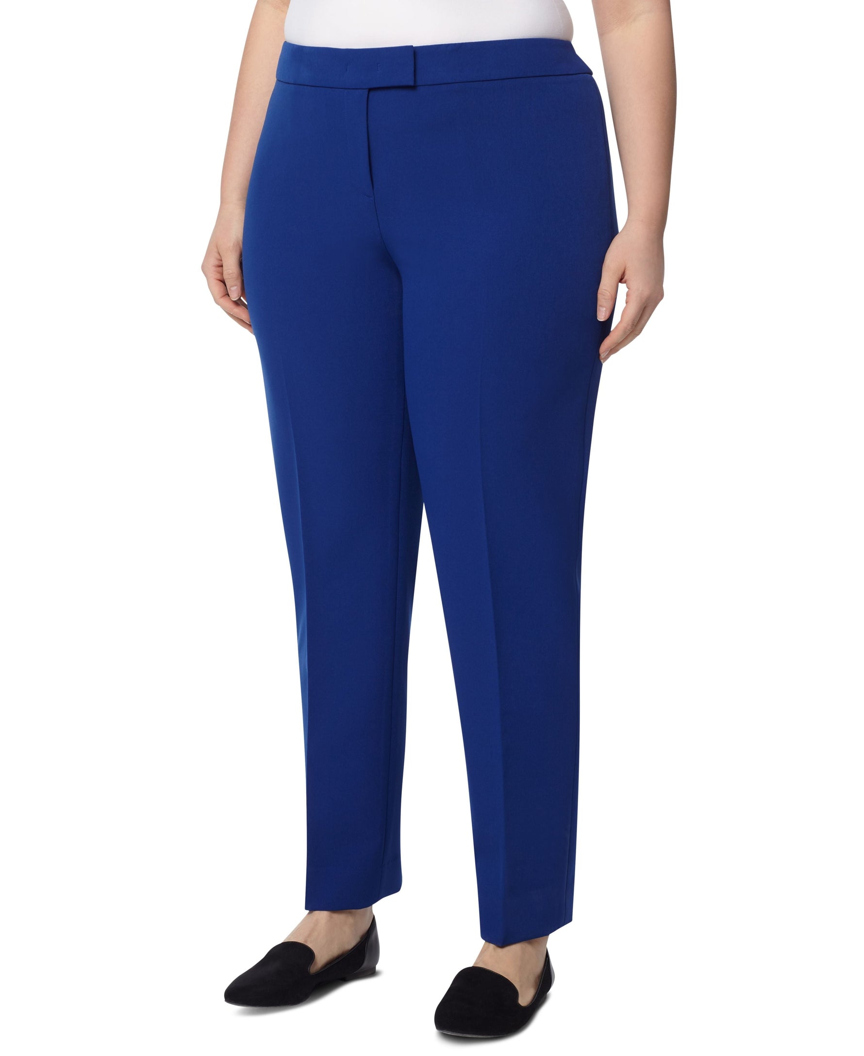 Anne Klein Women's Straight-Leg Pants in Black Plus Size