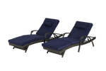 Outdoor Wicker Reclining Chair Set of 2 with Cushions