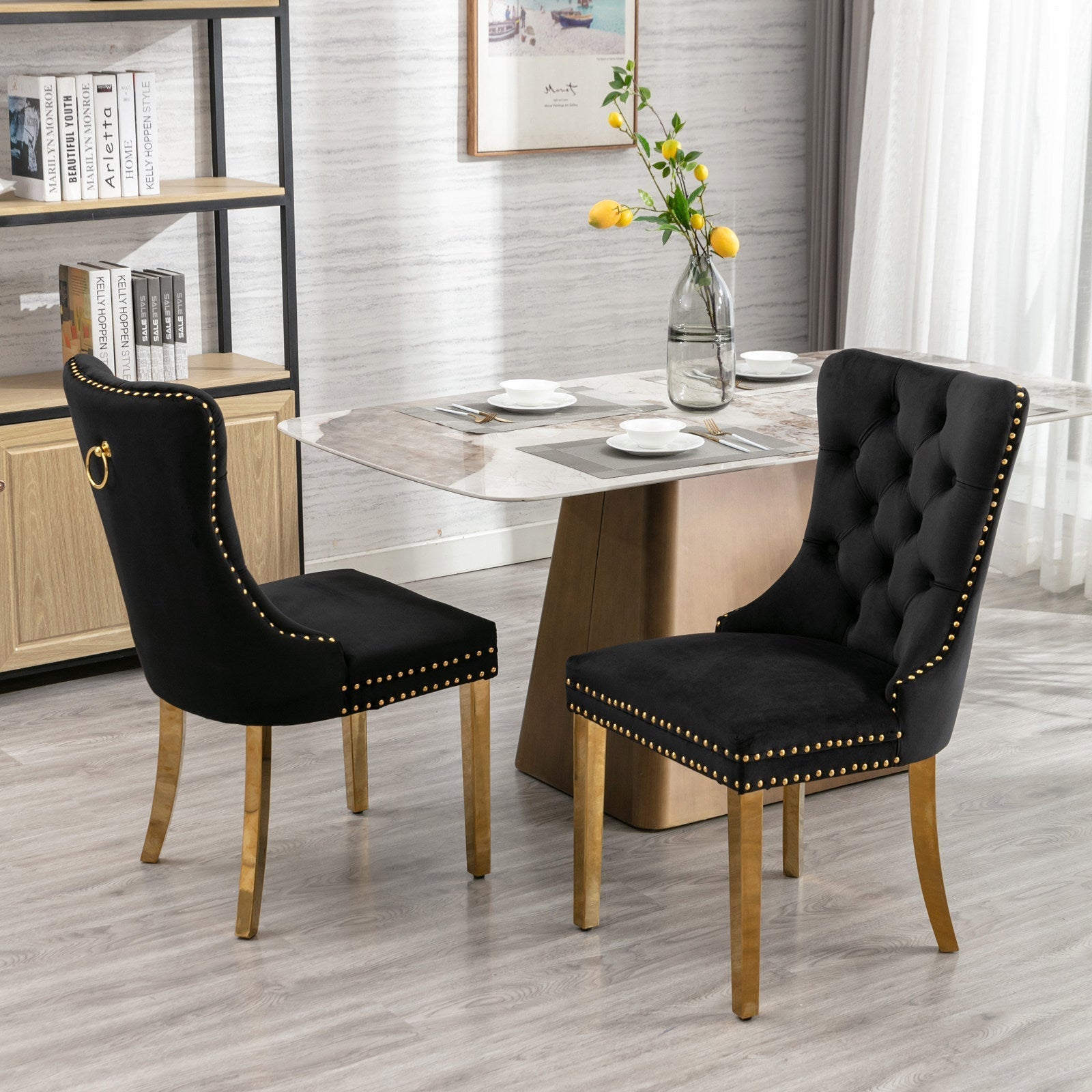Nikki Collection Modern Velvet Upholstered Dining Chair