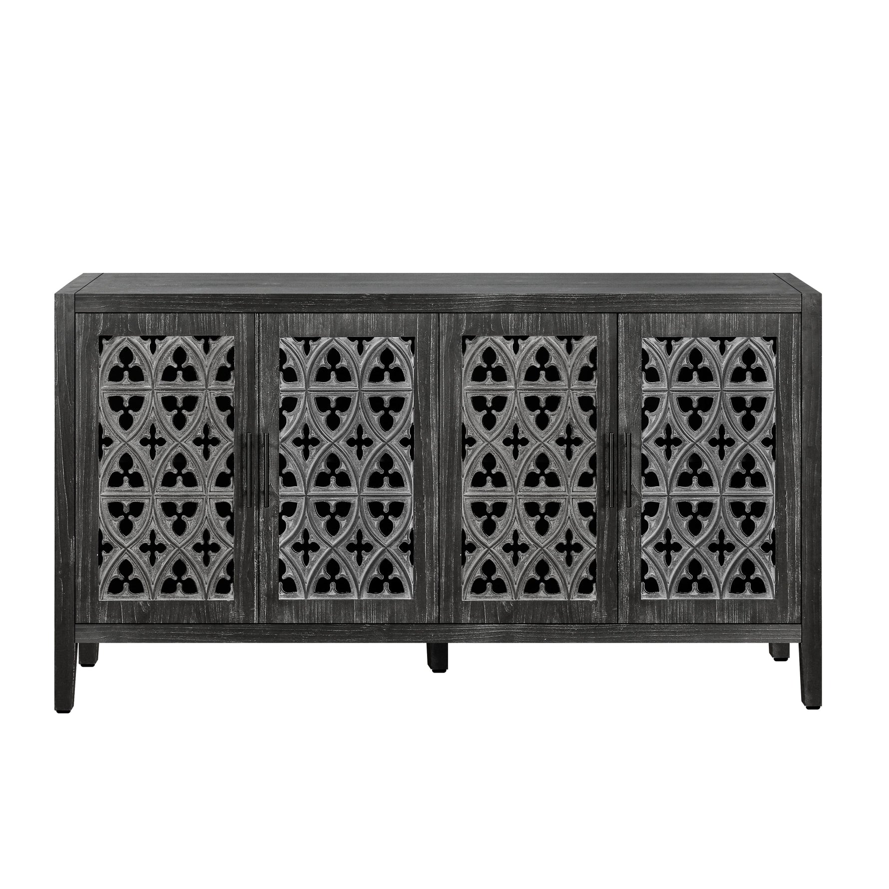 Hollow Four Door Antique Cabinet, American Country Style