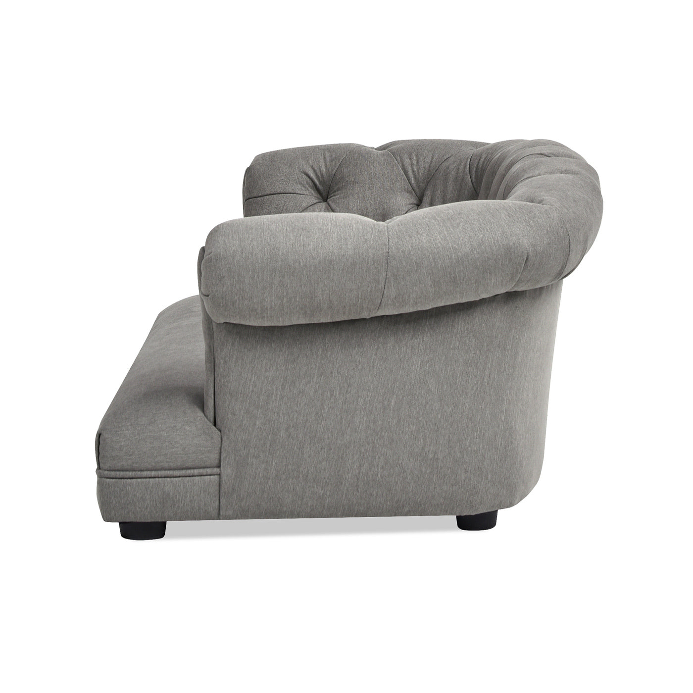 Kiki 36.5' Chesterfield Dog Sofa Bed, Medium, Uptown Gray Stain Resistant High Performance Polyester