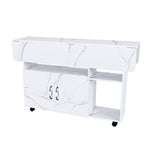 Multi Functional Folding Table With Storage Shelves And Wheels