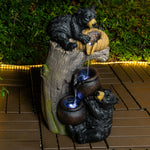 Bear Outdoor Water Fountain with LED Lights
