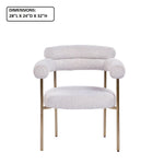 Kitchen Dining Chair With Armrest (Set of 2) - Gold / Creamy White