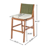 Outdoor Acacia Wood Bar Stools (Set of 2)