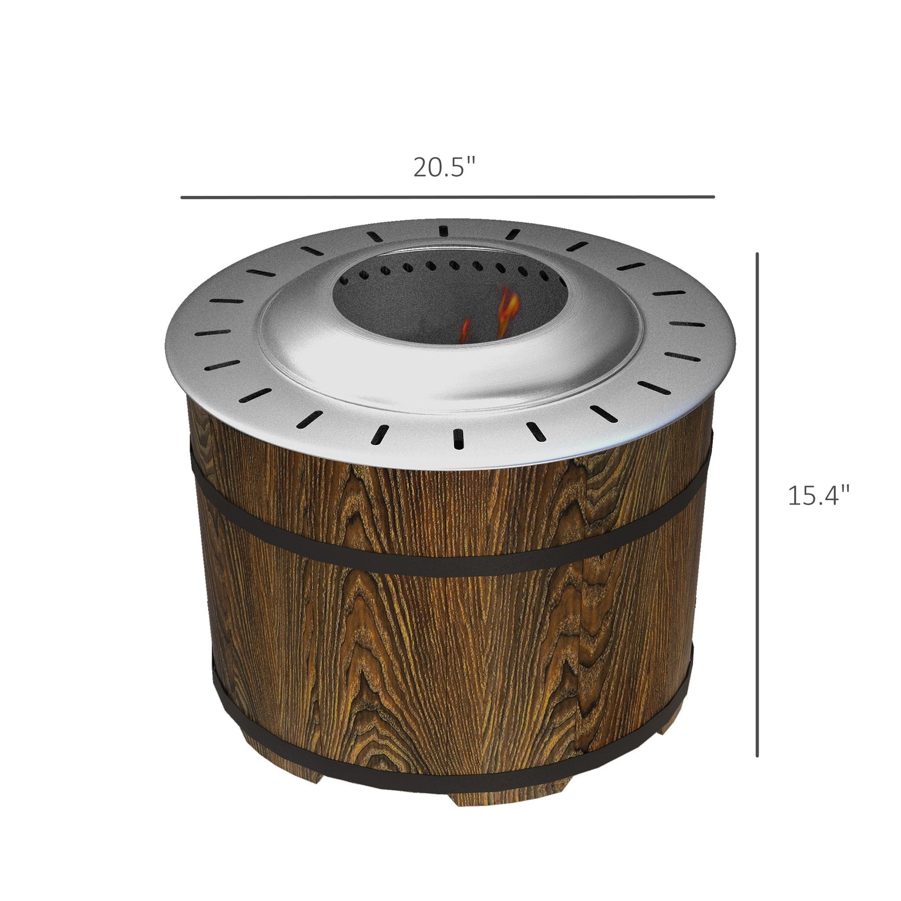 Smokeless Fire Pit with Fireproof Mat - 20.5' Barrel Style Portable Wood Burning Firepit