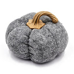 Set of 3 Plush Fabric Pumpkins in Brown