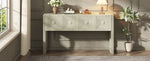 Geometric Carved Console Table with 3 Soft-Close Drawers