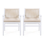 Outdoor Acacia Wood Patio Dining Armchair (Set of 2)