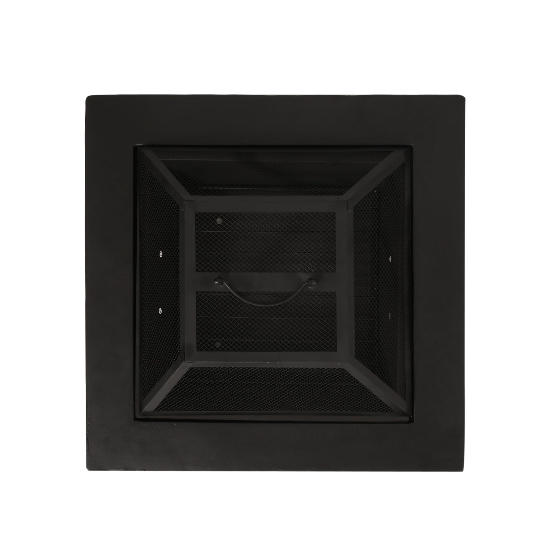 Outdoor 29' Square MgO Wood-Burning Fire Pit, Dark Gray