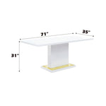 Gaines - High Gloss Dining Table With Pedestal Base