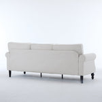 83 Inch Faux Leather Rolled Arm Sofa with Nailhead Trim