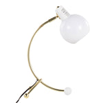 Eileen Contemporary Task Lamp in Gold Metal and White Shade