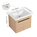 Bathroom Vanity Set With Resin Countertop Sink, 2 Doors