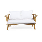 4-Pieces Acacia Wood Patio Furniture Set with Cushions