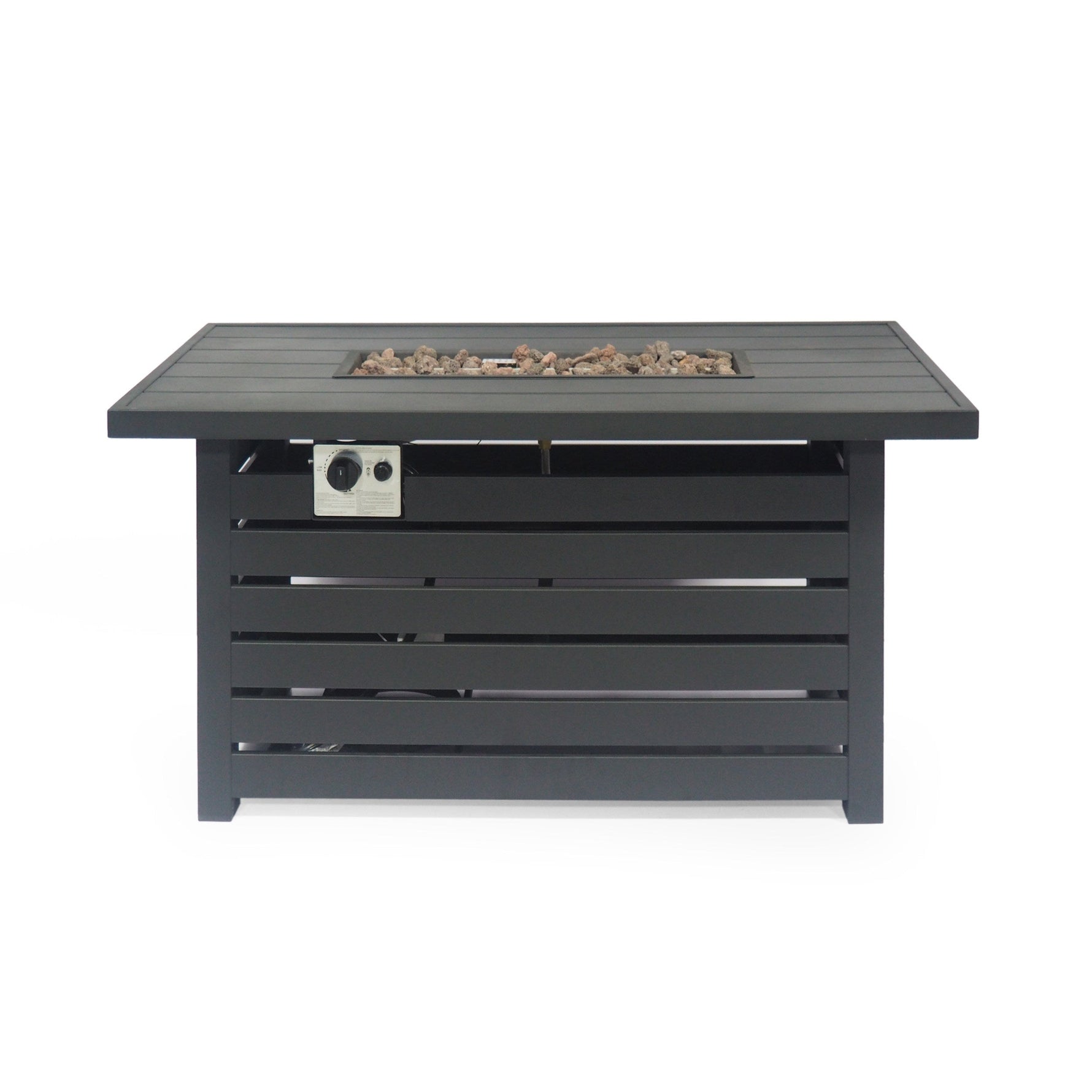 Rectangular Iron Fire Pit - 30,000 BTU - Tank Cover Inside