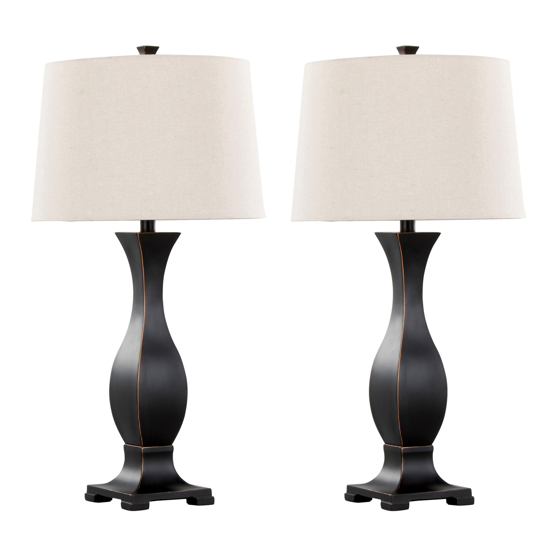 Riley 29" Contemporary Polyresin Table Lamp Set in Oil Rubbed Bronze