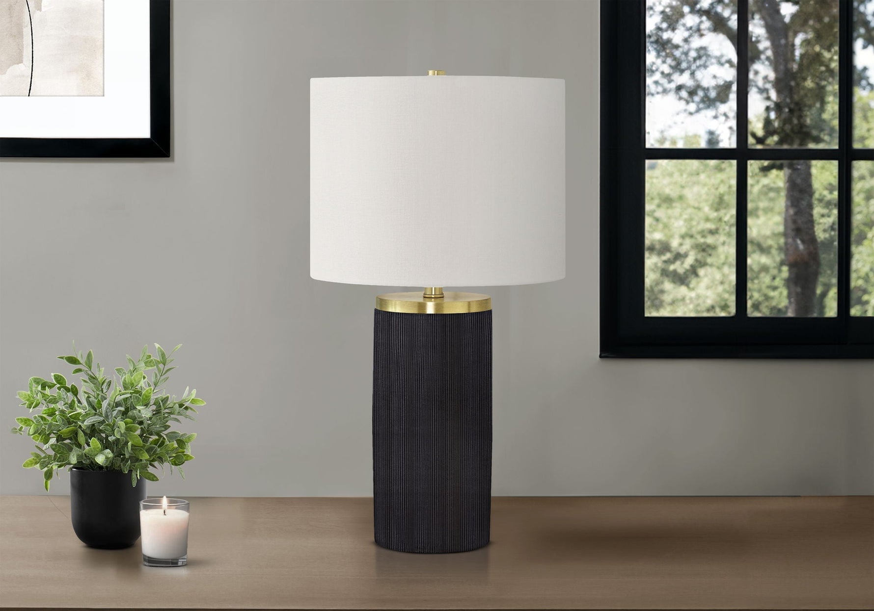 Lighting, Table Lamp, Concrete, Modern - Black