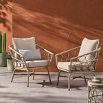 Bruce Outdoor Club Chair Set with Water Resistant Cushions