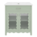 Modern Bathroom Vanity With Tempered Glass Doors