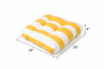 Outdoor Chair Cushions Set of 2, 19 x 19 x 4 Inch Tufted Seat Cushions with Ties