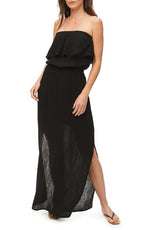 Michael Stars Tara Strapless Cotton Maxi Dress - Black