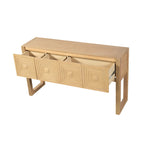 Geometric Carved Console Table with Soft-Close Drawers