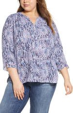 Plus Size Women's Curves 360 By Nydj Perfect Blouse, Size 2X - Blue