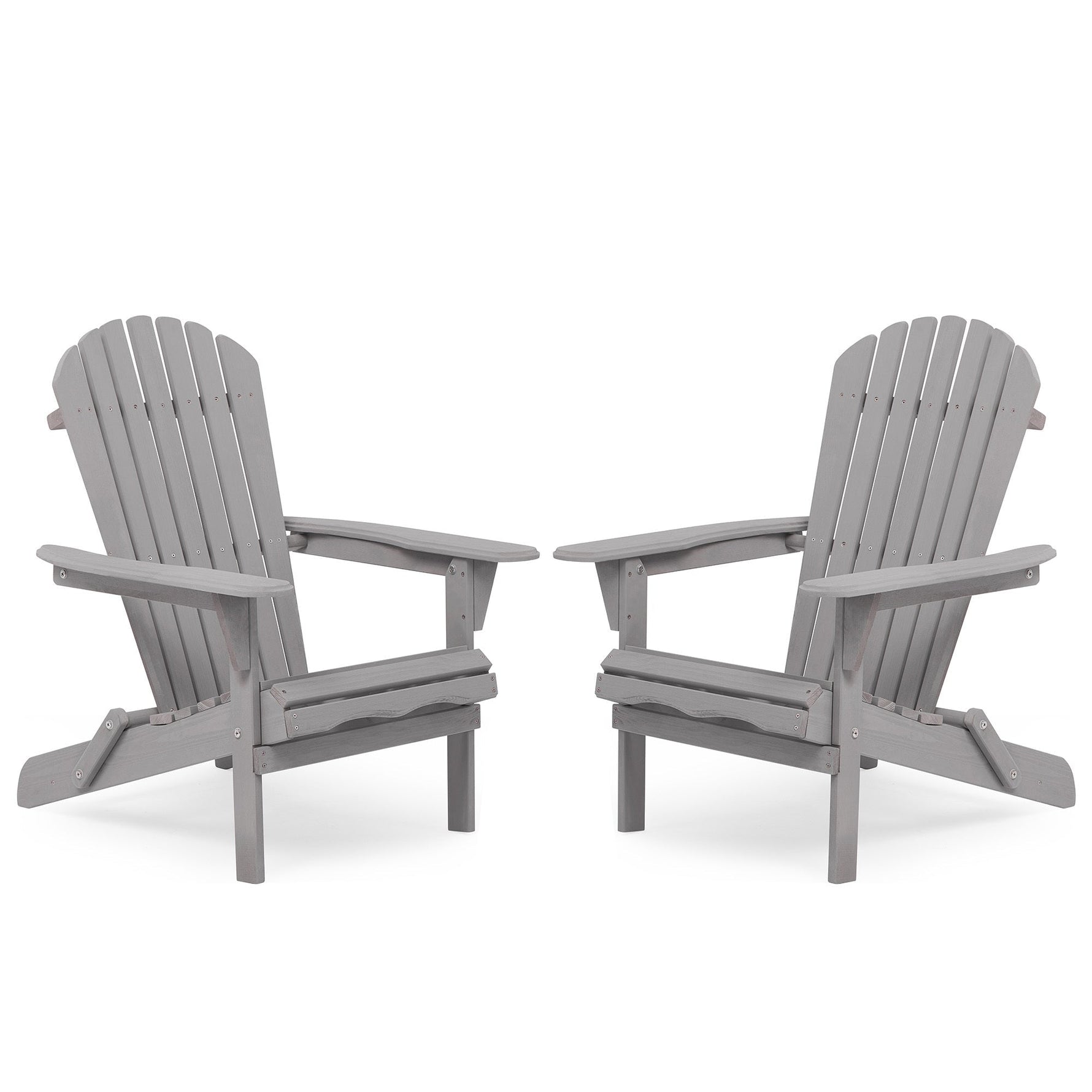 Classic Gray Cedar Wood Lounge Patio Chair Set of 2