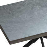 Rectangular Stretch Dining Table With 4 Chairs - Black / Gray